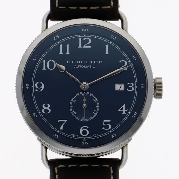 WATCH HAMILTON H784550 Khaki Pioneer blue SS/leather AT - Picture 1 of 8